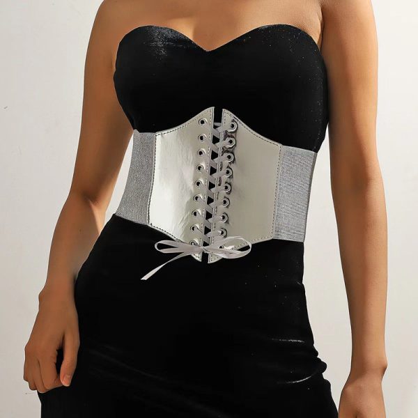 ceinture forme corset moncorset grise en similicuir