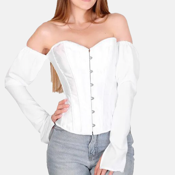 corset bustier habillé blanc met en valeur la silhouette
